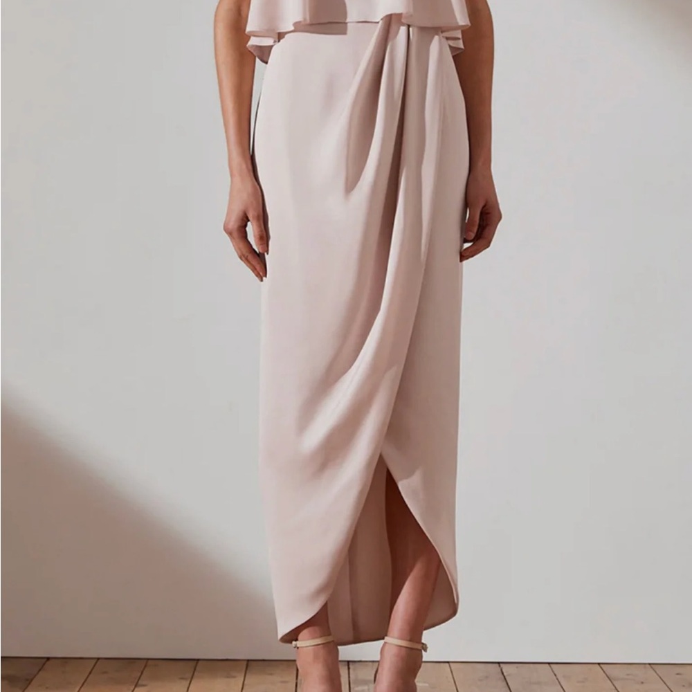 Shona Joy Cocktail Frill Dress in Porcelain